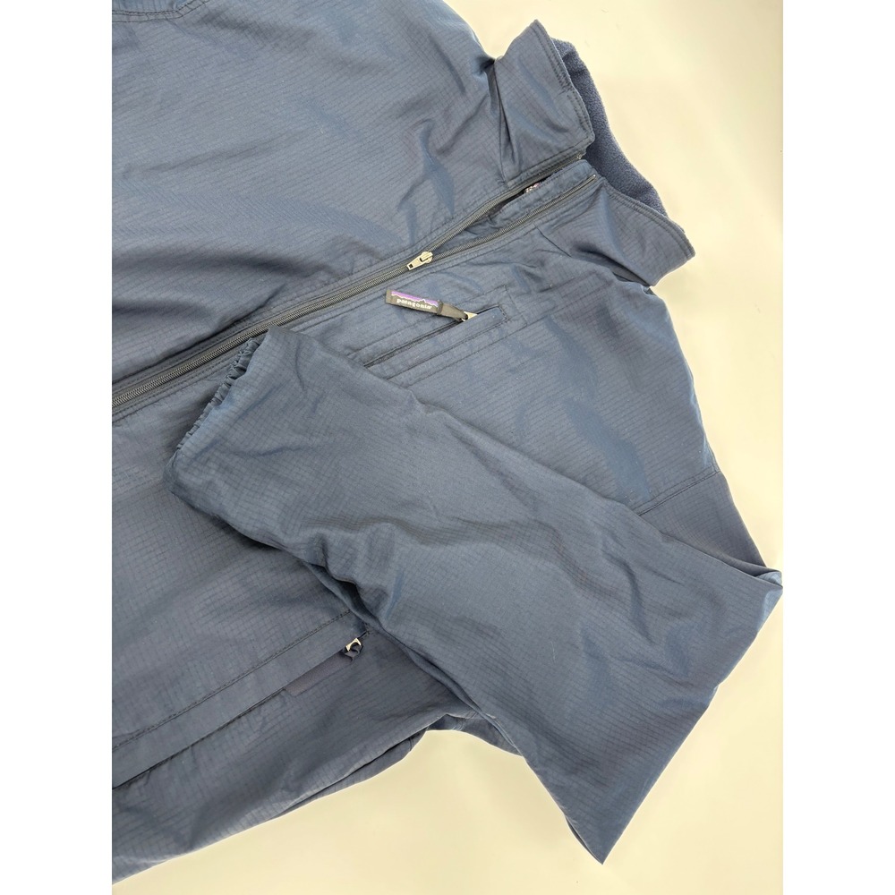 Patagonia Mens Navy Blue Ripstop Full Zip Fleece Lined Jacket Size M